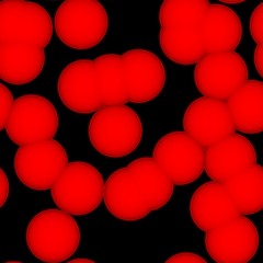 Red cells on dark background
