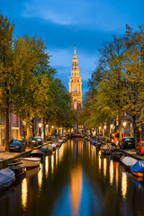 Fototapeta premium Amsterdam at night, Netherlands