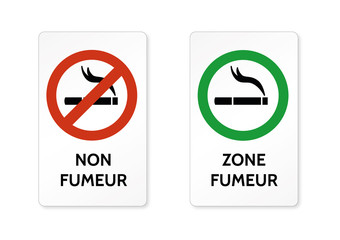 Non fumeur et zone fumeur en couleur