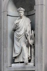 Dante Alighieri in the Niches of the Uffizi Colonnade, Florence.