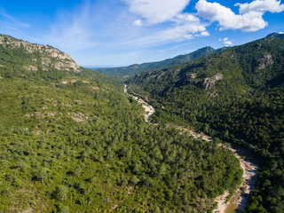 Aerial  view of Cavu natural pool near Tagliu Rossu and Sainte L