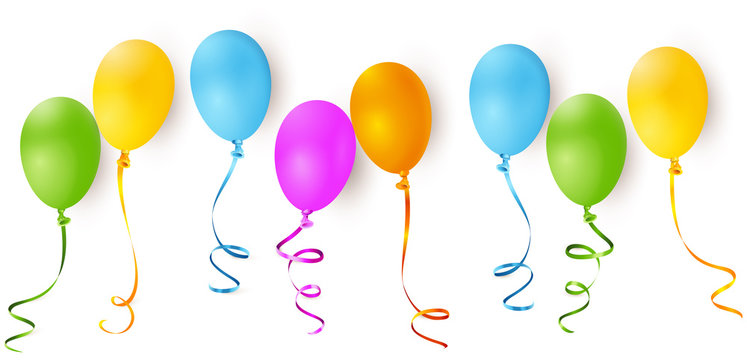 Bunte Luftballons mit Band