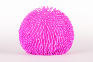 Spiky soft ball toy isolated on the white background