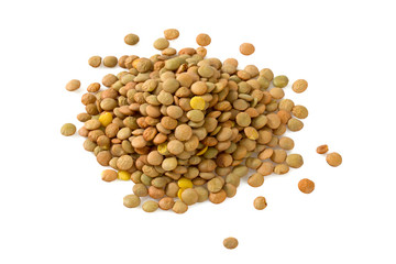 lentils isolated on white