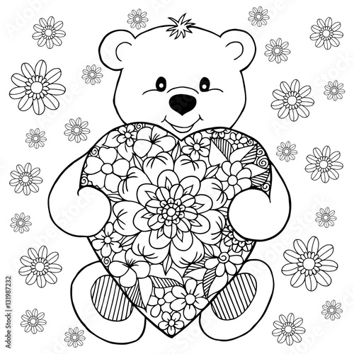 "Vector illustration zentagl, a teddy bear enamored with ...