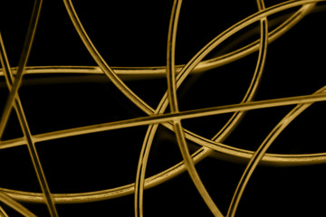 yellow cable on the black background. The inversion