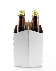 Six bottles of beer in cardboard carrier