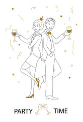Party time vector line art