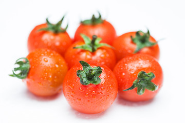 Full Fresh cherry tomatoes with water