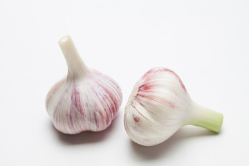 Garlics on white background 