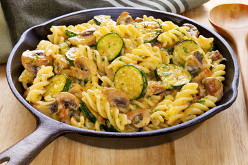 Pasta Bake with Mushrooms and Courgettes