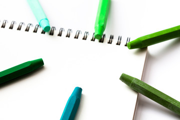 Sketchbook with crayon