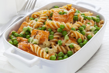 Pasta Bake with Salmon and Peas