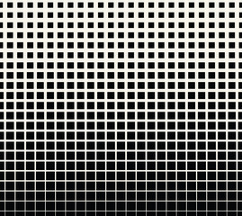 Abstract geometric black and white gradient square halftone pattern