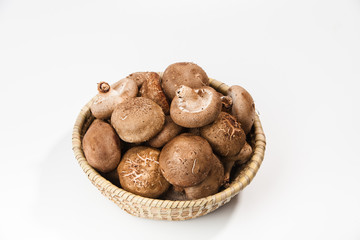 Shiitake mushrooms in a basket 