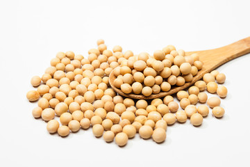 Soy bean on Wood spoon