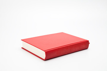 Book with Red color covered isolated on a white