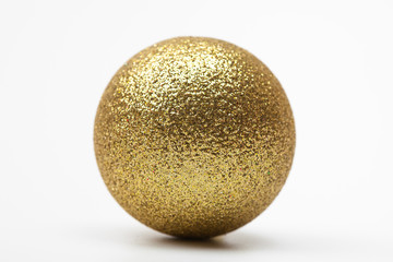 Christmas Gold Balls isolated on white background.