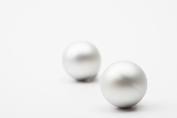Christmas silver Balls isolated on white background