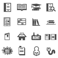 book libraly icon set vector