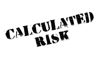 Calculated Risk rubber stamp. Grunge design with dust scratches. Effects can be easily removed for a clean, crisp look. Color is easily changed.