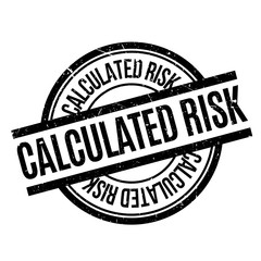 Calculated Risk rubber stamp. Grunge design with dust scratches. Effects can be easily removed for a clean, crisp look. Color is easily changed.