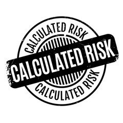 Calculated Risk rubber stamp. Grunge design with dust scratches. Effects can be easily removed for a clean, crisp look. Color is easily changed.