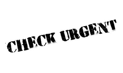 Check Urgent rubber stamp. Grunge design with dust scratches. Effects can be easily removed for a clean, crisp look. Color is easily changed.