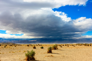 Clouds over The Mesquite sand dunes, Death Valley National Patk,