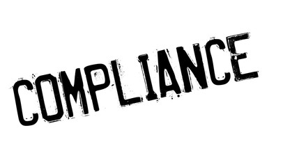 Compliance rubber stamp. Grunge design with dust scratches. Effects can be easily removed for a clean, crisp look. Color is easily changed.