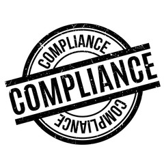 Compliance rubber stamp. Grunge design with dust scratches. Effects can be easily removed for a clean, crisp look. Color is easily changed.