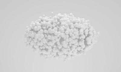 abstract white particle cloud 3d render