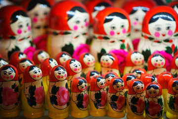 Fototapeta na wymiar Russian traditional matryoshka. nesting doll