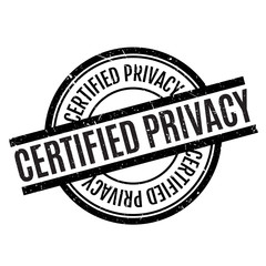 Certified Privacy rubber stamp. Grunge design with dust scratches. Effects can be easily removed for a clean, crisp look. Color is easily changed.