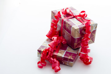 Christmas gifts with white background