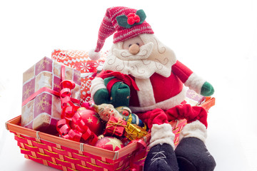 Basket with Christmas gifts
