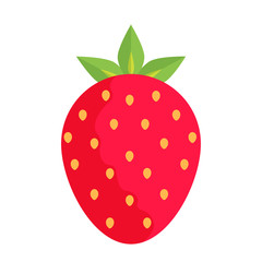 Flat minimalistic strawberry icon isolated on white background.