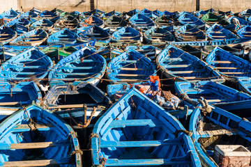 Fishing boats at harbour of Essaouira, Morocco