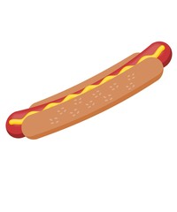 Hot Dog With Mustard Vector Graphic