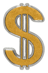 Dollar symbol isolated on a white background