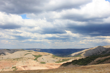 Mountains in Crimea or The mountain valley in Crimea, Russia