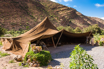 Berber shelter at Abeïno near Guelmim, Morocco