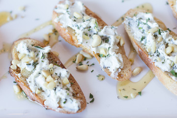 Bread, Cream Cheese & Chives