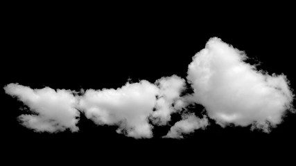 Isolated white clouds on black background