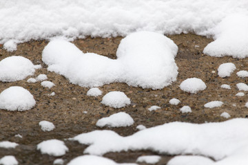 Snow on the ground as a background