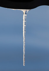Obraz na płótnie Canvas winter icicles on the sun dawn