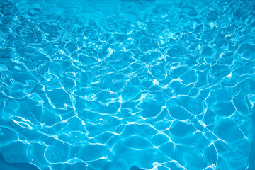 Fototapeta na wymiar Blue water surface and ripple wave in pool