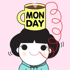 Super Charge Monday Card Concept Character illustration