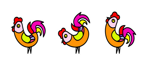 Obraz premium Set of rooster