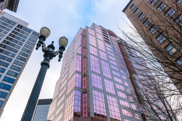 A view of Columbia Bank at downtown Portland Oregon